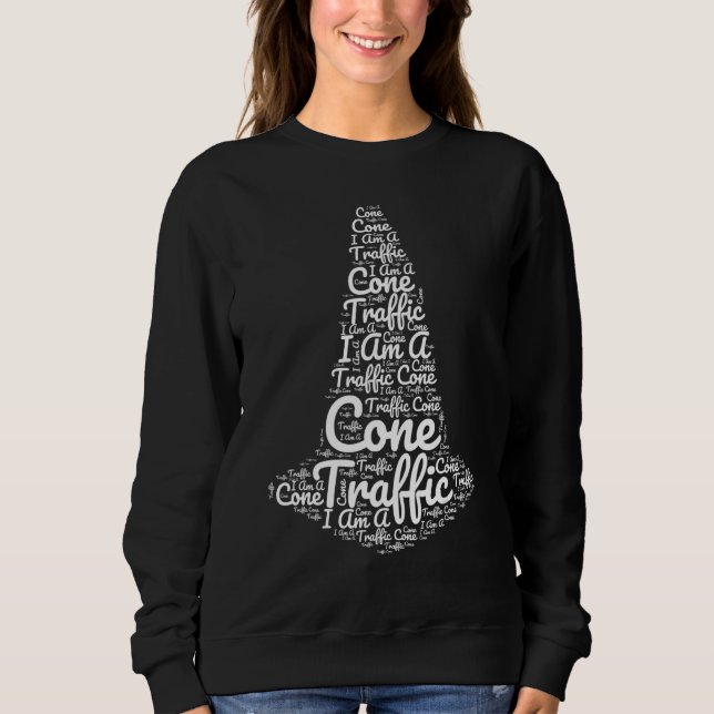 Sweatshirt Je suis un costume de cône de circulation facile H (Devant)