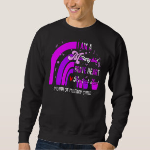 Sweatshirt Je Suis Un Enfant Militaire Courageux Coeur Résili