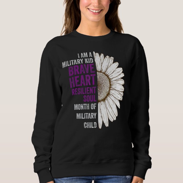Sweatshirt Je Suis Un Enfant Militaire Violet (Devant)