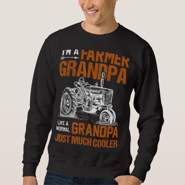 Sweatshirt Je suis un fermier grand-père Tractor fermier gran (Devant)