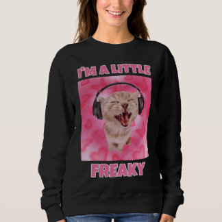 Sweatshirt Je suis un peu folle mème de chat femmes