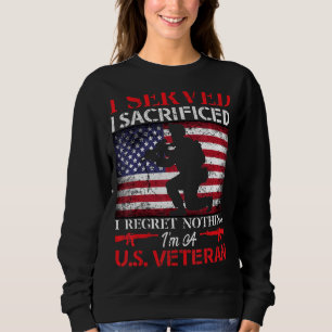 Sweatshirt Je suis un vétéran américain Drapeau américain Ret