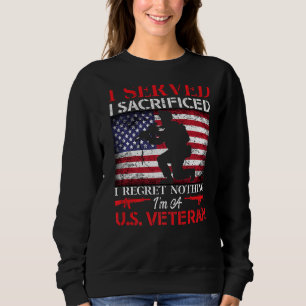 Sweatshirt Je suis un vétéran américain Drapeau américain Ret