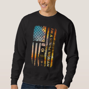 Sweatshirt Je Suis Une Femme Camping Vin Tongs Chien Camp Usa