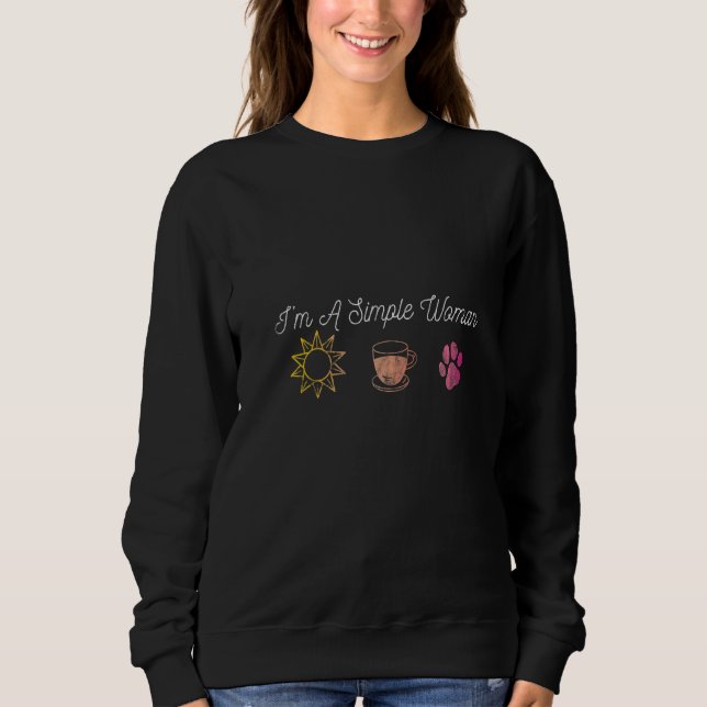 Sweatshirt Je Suis Une Femme Simple Aime Café Sunshine Chat (Devant)