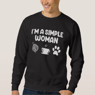 Sweatshirt Je suis une femme simple café de chien et Crochet 