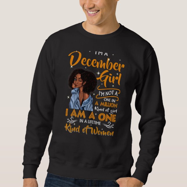 Sweatshirt Je suis une fille de décembre Femmes noires de déc (Devant)