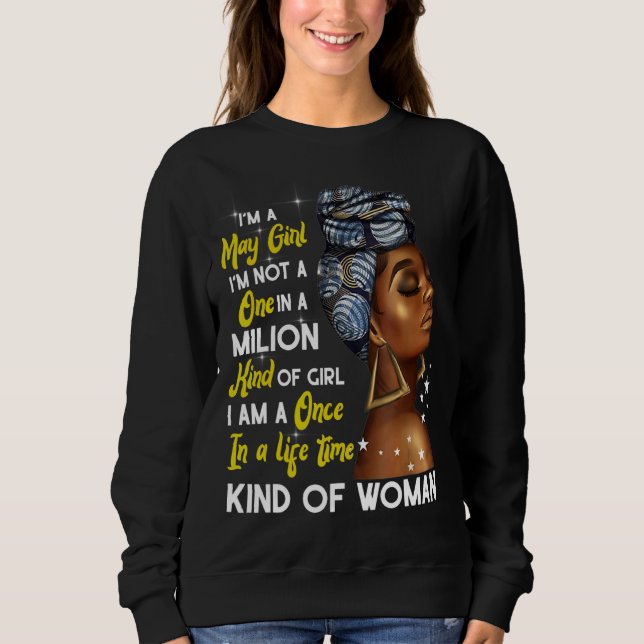 Sweatshirt Je suis une May fille Taurus Anniversaire Fier Mel (Devant)