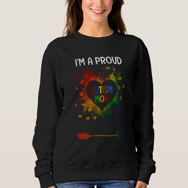 Sweatshirt Je suis une mère d'autisme fière Mois de la sensib (Devant)
