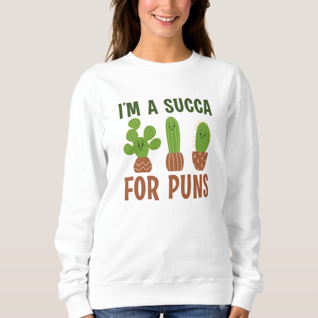 Sweatshirt Je suis une suca pour les puns (Devant)