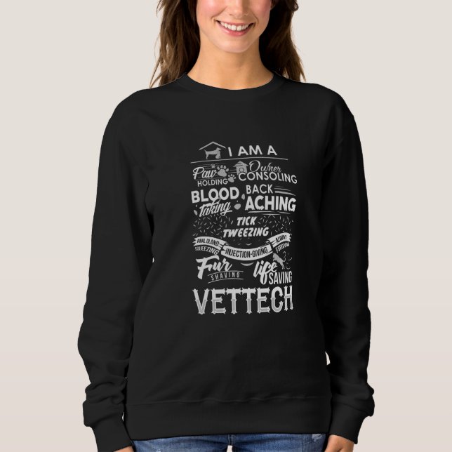 Sweatshirt Je suis Vet Tech Animal Love Vétérinaire Tech Stud (Devant)