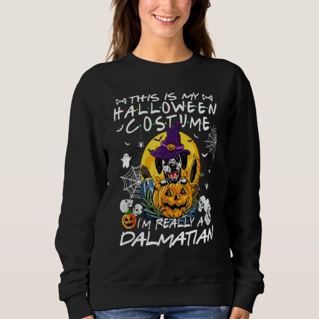 Sweatshirt Je suis vraiment un costume d'Halloween de chien d (Devant)