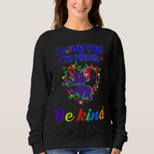 Sweatshirt Je T'Aime Aux Pièces Eléphant Pour La Sensibilisat