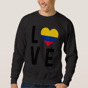 Sweatshirt Je T'aime Colombie Drapeau Carte Fierté Colombienn