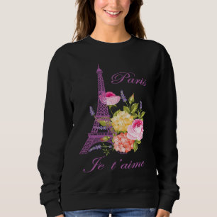 Sweatshirt Je t'aime Paris France Ville de l'Amour Tour Eiffe