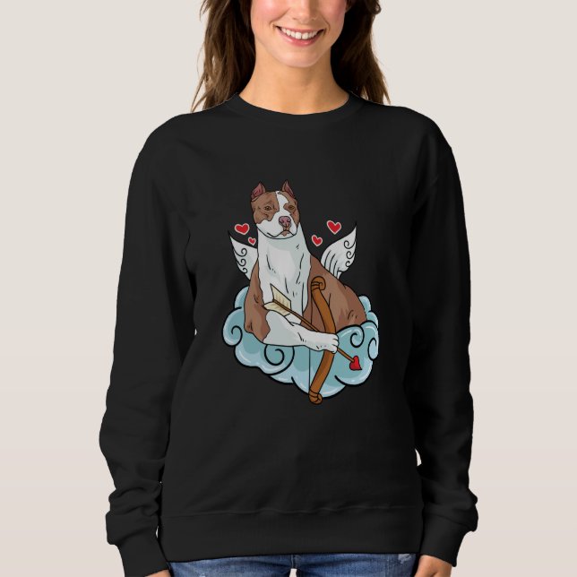 Sweatshirt Je T'aime Pitbulls Cupidon Chien Pitbull Saint-Val (Devant)