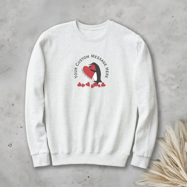 Sweatshirt Je T'Aime Plus ! Coeur rouge et pingouin (Créateur téléchargé)