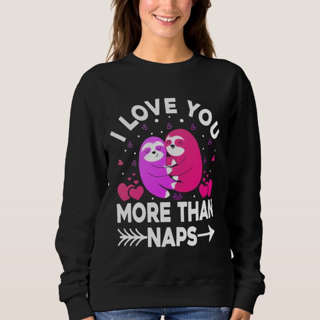 Sweatshirt Je t'aime plus que des fentes roses et violettes (Devant)