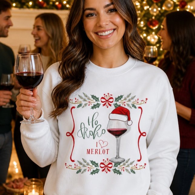 Sweatshirt Je T'aime Pull de Noël Merlot (Créateur téléchargé)