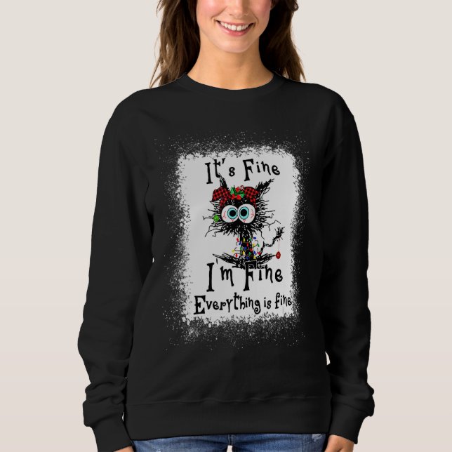 Sweatshirt Je vais bien tout va bien Chat Christma (Devant)