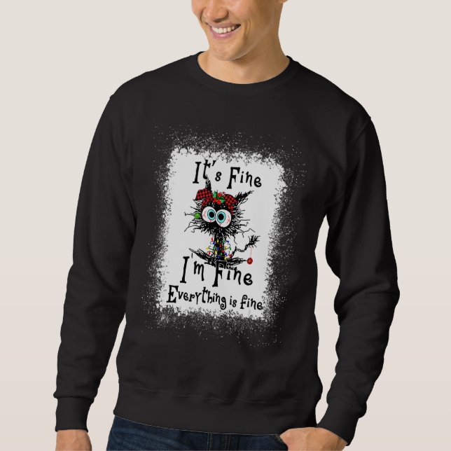 Sweatshirt Je vais bien tout va bien Chat Christma (Devant)
