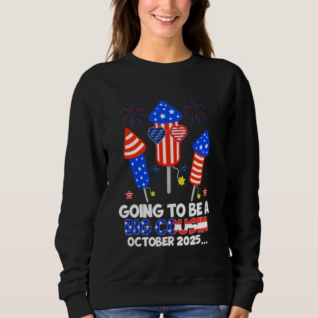 Sweatshirt Je vais être grand cousin en Janvier 2025 Pregnan (Devant)