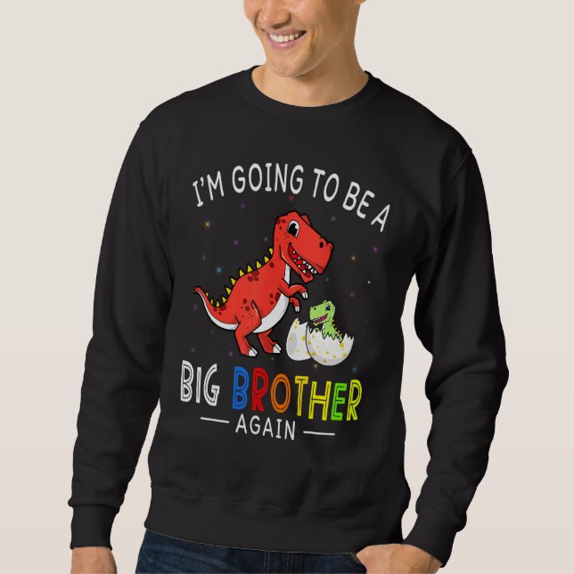 Sweatshirt Je vais être un grand frère à nouveau 2023 Dinosau (Devant)