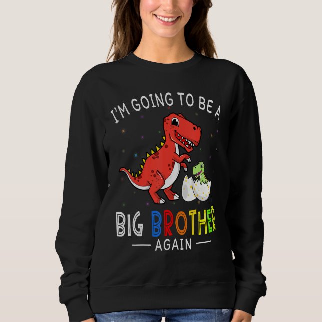 Sweatshirt Je vais être un grand frère à nouveau 2023 Dinosau (Devant)