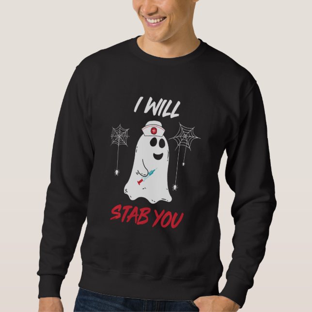 Sweatshirt Je Vais Te Te Te Nourrir Ghost Funny Halloween Cos (Devant)