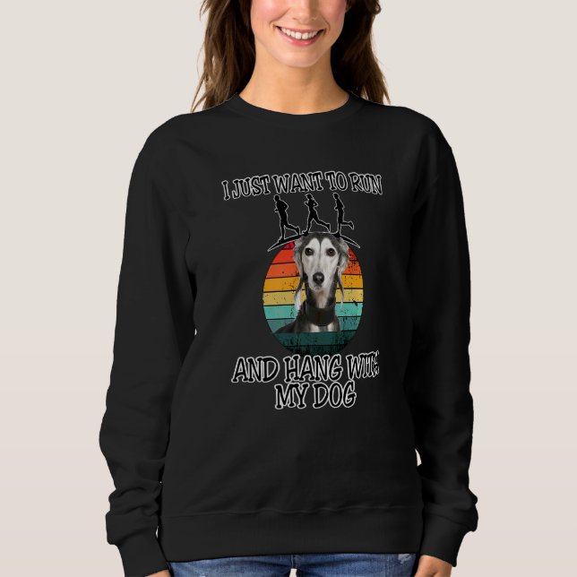 Sweatshirt Je Veux Courir Et Hang W Saluki (Devant)