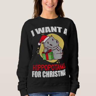 Sweatshirt je veux un pyjama hippopotame de noël hippo