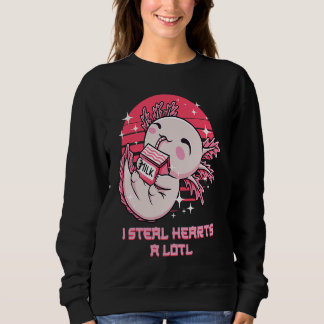 Sweatshirt Je vole des coeurs beaucoup Lotl Axolotl Humour S