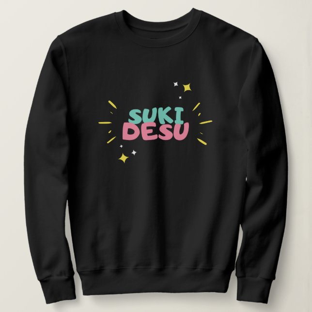Sweatshirt Je vous aime pièce en t d'Anime (Design devant)