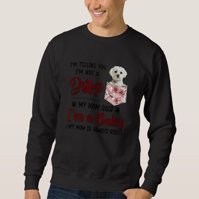 Sweatshirt Je vous dis que je ne suis pas un chien Ma mère a  (Devant)