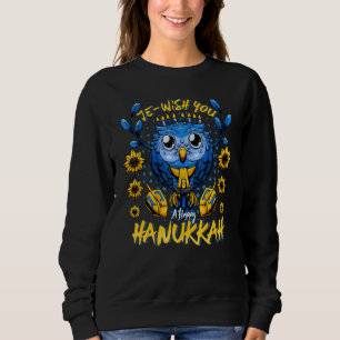 Sweatshirt Je Vous Souhaite Un Heureux Hanoukka Menorah Owl H