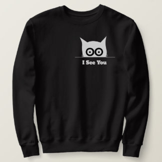 Sweatshirt Je Vous Voie Chat Drôle Qui Regarde Design Minimal