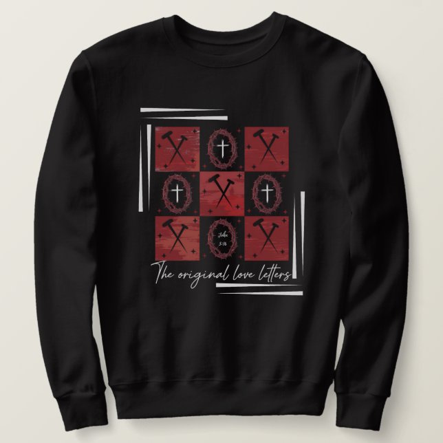 Sweatshirt Jean 3:16 Lettres originales pour l'amour (Design devant)