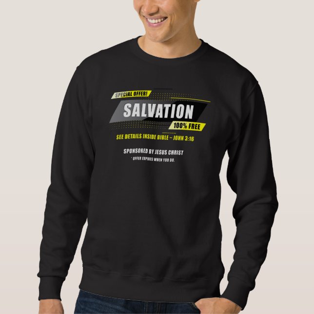Sweatshirt Jean 3:16 Salvation Offre spéciale 100% GRATUIT Jé (Devant)