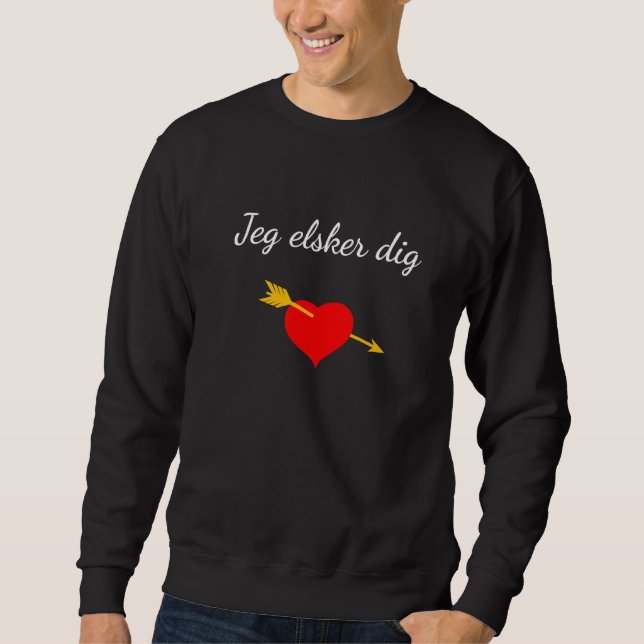 Sweatshirt Jeg Elsker dig Ich liebe dich Danish Heart Denmark (Devant)