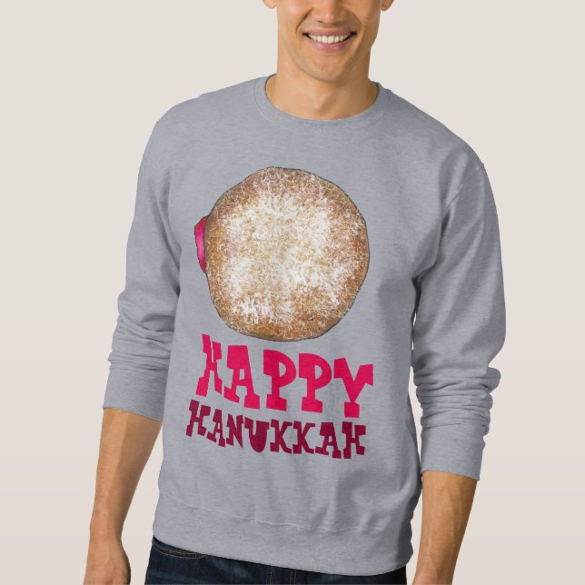 Sweatshirt Jelly Donut Ugly Christmas Hanoukka Party (Devant)