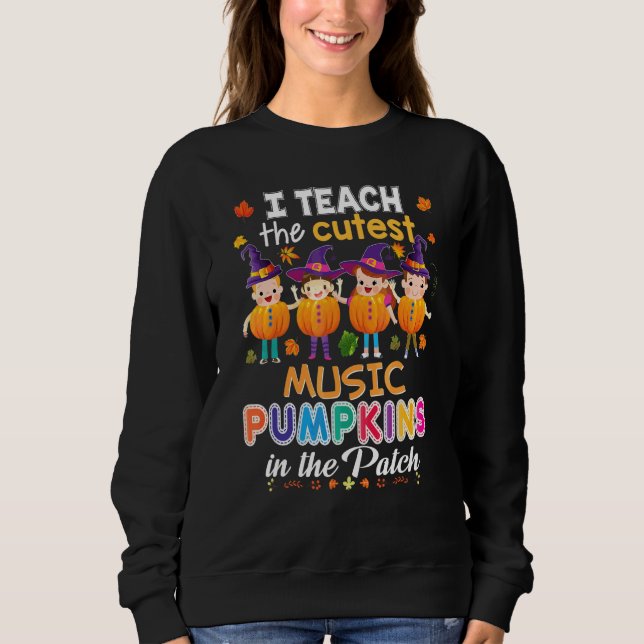 Sweatshirt J'enseigne les citrouilles musicales les plus mign (Devant)