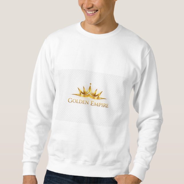 Sweatshirt Jersey blanco de arreglar con diseño dorado. (Devant)