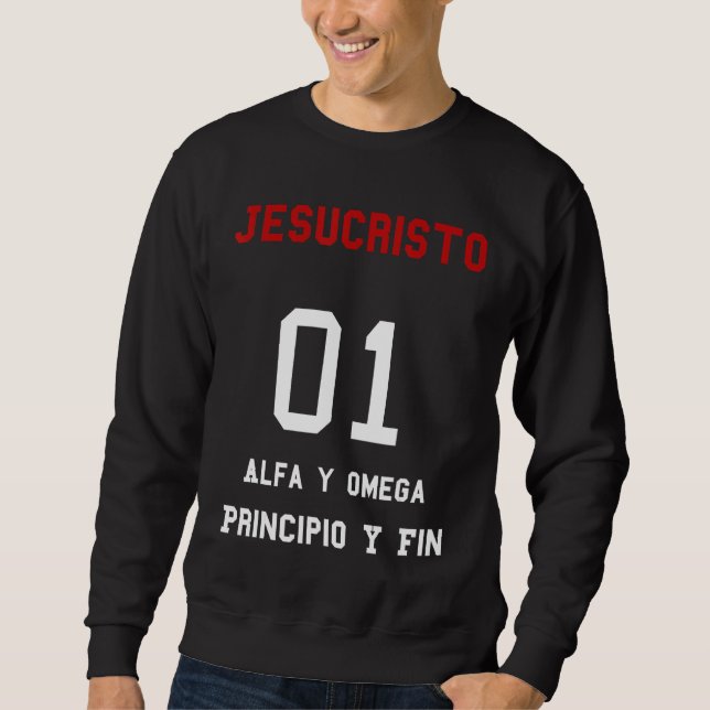 Sweatshirt Jesucristo Alfa y Omega Principio y Fin Christian (Devant)