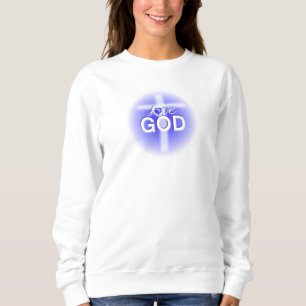 Sweatshirt Jésus amour Dieu Croix Coeur Bleu