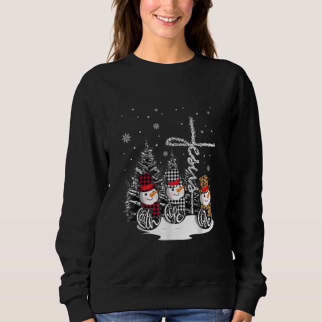 Sweatshirt Jésus amour | Jesus Faith Hope Love Snowman (Devant)