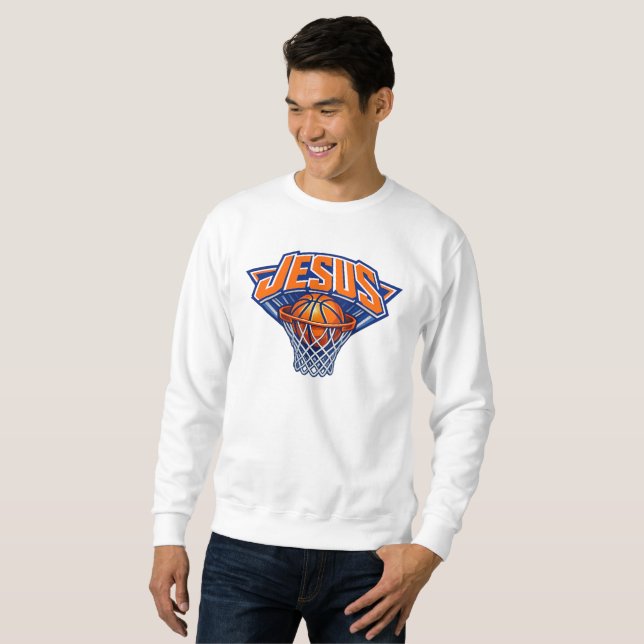 Sweatshirt JESUS - Bleu et Orange (Devant entier)