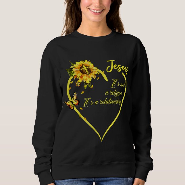 Sweatshirt Jésus Ce n'est pas une religion C'est une relation (Devant)