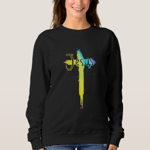 Sweatshirt Jésus Chrétien Sur La Croix Chrétienne