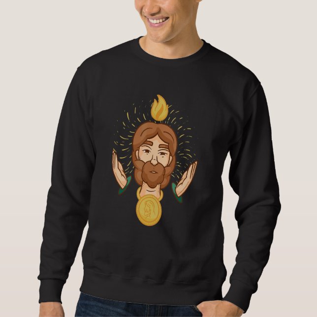 Sweatshirt Jésus Christ Bible Croix chrétienne (Devant)