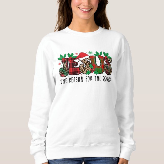 Sweatshirt Jésus de Noël coloré  (Devant)